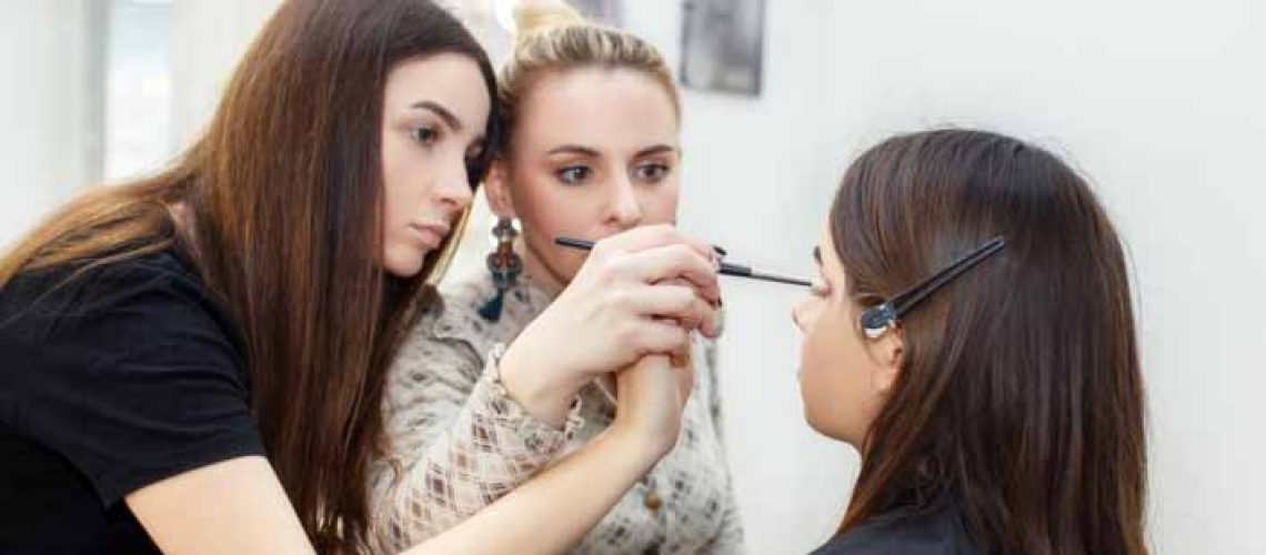 Makeup artist training at Austin Kade Academy for aspiring beauty professionals in east idaho
